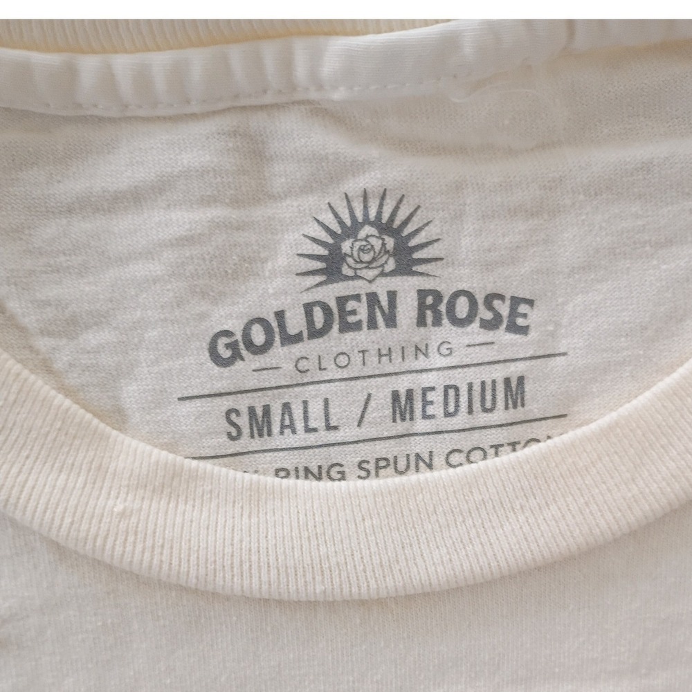 Vintage Nashville TN Golden Rose Crop Muscle Tee - Marlboro Style Cream S/M - Picture 5 of 9